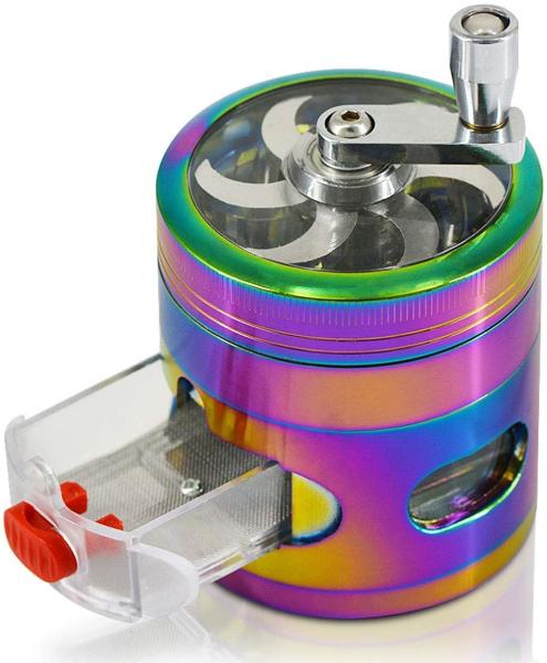 Quality Hand Cranked Clear Top 2.5" Herb Spice Grinder With Drawer wholesale
