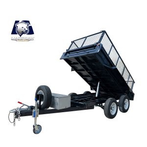 Black 2 Axle Dump Trailer Hydraulic Box Tipper Trailer Fully Welded