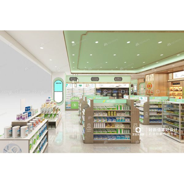 08-GJGCS002 Multi-Functional Display Design Pharmacy Rack Pharmacy Display Stand for Medicine Store Interior Design