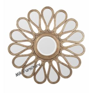 China Mosaic Shell Mirrored Metal Wall Art , Decorative Round Mirror Wall Art on sale