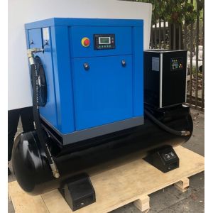 Fixed speed compact screw air compressor with dryer and tank 3 in 1 screw air