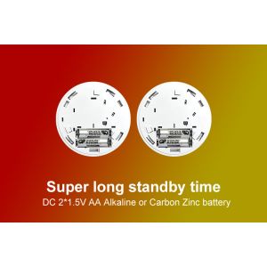 Wireless Interconnected Smoke Alarm Detector Replaceable Battery Photoelectric