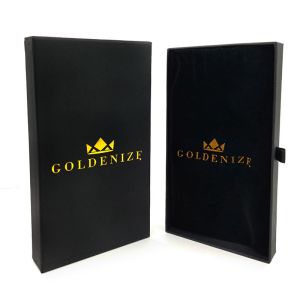 Varnish Surface Finish Drawer Packaging Box For Black Ring Necklace Bracelet