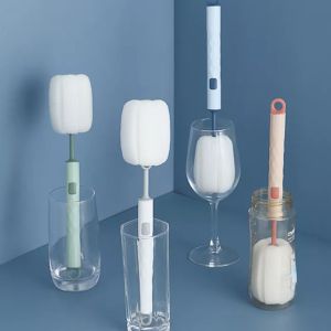 Removable Long Handle Cleaning Sponge Bottle Brush Cleaner Diamond Shaped