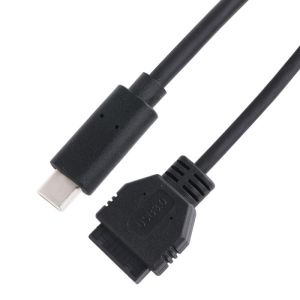 20P Female USB 3.0 Type-C to IDC Adapter Cable Internal Resistor Black PVC Wire