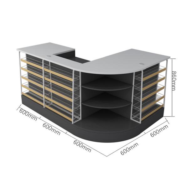 Quality Adjustable Supermarket Steel Checkout Counters With Customized Length wholesale
