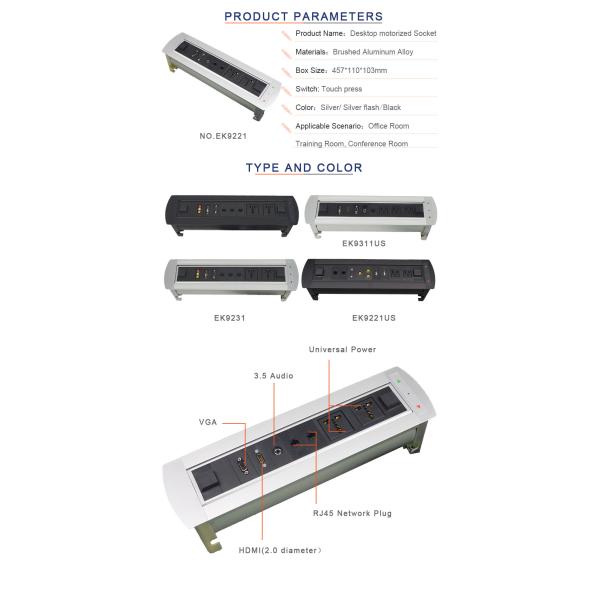 BNT Factory supply hidden table with electric power outlet for office furniture