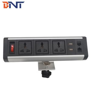China BNT office equipment smart automation office power strip with bracket on desk connector clamping on edge of the desk on sale