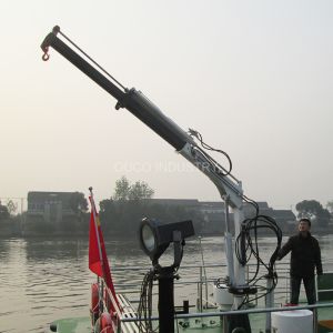 Factory Steel 0.35T 3.5M Telescopic Boom Crane Lifting Mini Knuckle mobile boat