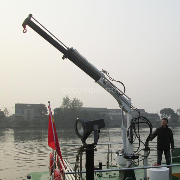 Factory Steel 0.35T 3.5M Telescopic Boom Crane Lifting Mini Knuckle mobile boat