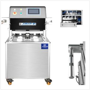 Vertical Display Modified Atmosphere Packaging Equipment Skin Meal Tray Packer