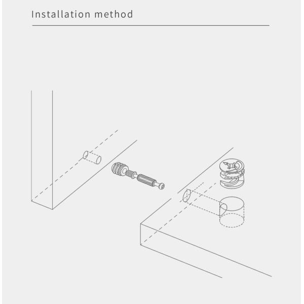 JH-2063 Minifix Spreading Bolt with Eccentric Cam Lock Connector | Cold Rolled Carbon Steel & Nylon | Zinc Plated | for 15mm+ Cabinet & Wardrobe