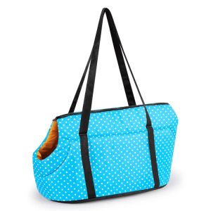China Dot Printed Pet Carrier Bag Polyester Material Weight 1kg Zipper Closure on sale