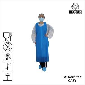 China Custom XXL Blue TPE Full Sleeve Disposable Apron For Food Processing on sale