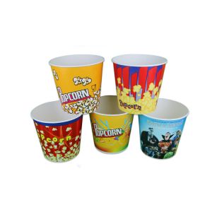 Food Grade Custom Printed Popcorn Buckets Cardboard Cinema Popcorn Holder