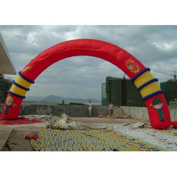 Double Layers Inflatable Archway Rental WIth Baloon In Yellow / Green / Red