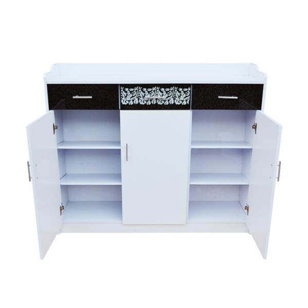 Melamine MDF Wood Shoe Cabinet Cabinet 3 Doors 100cm Height