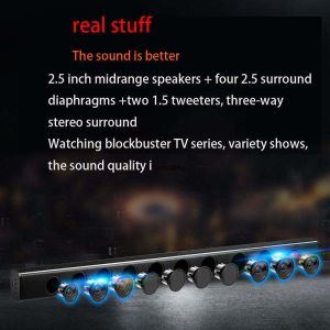 Coaxial Input Wall Mounted Bluetooth Soundbar 40Hz 20KHz Frequency Response