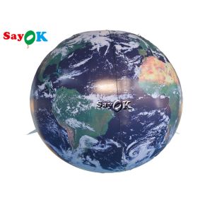 School Event 2.5m 8ft Inflatable Earth Globe Model Decorative With Led Lighting