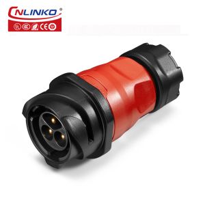Cnlinko YM 24 3 Pin Plastic Circular Single Hole Waterproof Aviation Plug