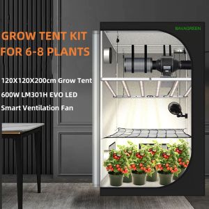 BAVAGREEN 4x4 Growbox Kit 600W Samsung LM301H EVO LED Grow Light 120X120CM
