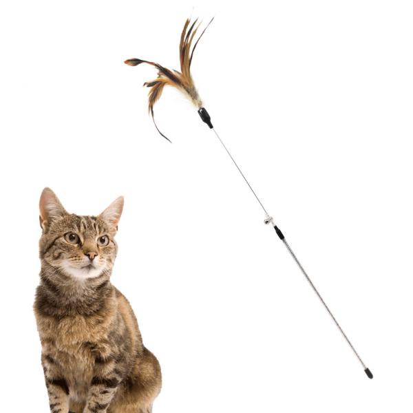 Quality Funny Exerciser Playing Interactive Cat Toys Plastic Material With Feather Fur wholesale