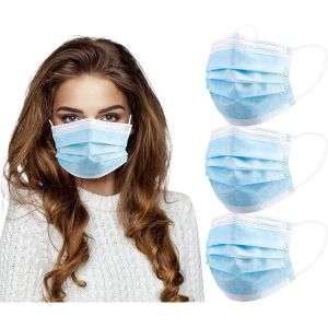 Cheap Level Type II Flat Earloop 3 Ply Disposable Blue Face Mask with Soft Material for sale