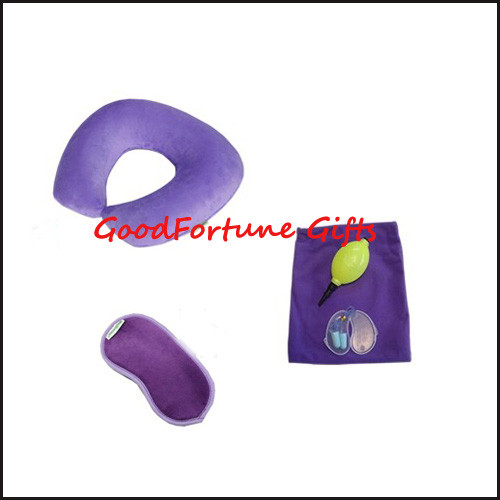 Quality flight travel 3pcs set pillow with memory foam for ultimate comfort with eyeshade wholesale