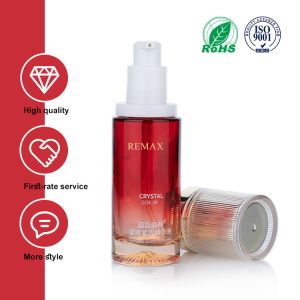 40ml Luxury Red Gold Gradient Glass Lotion Frosted Cosmetic Bottles With Pump