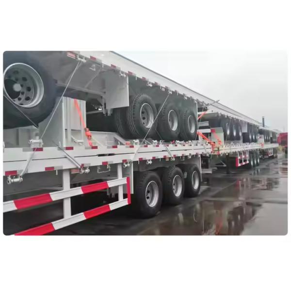 Customized 3 Axles 60T Carry 20ft\40ft Container Bagged Cement Bulk Cargo Flatbed Trailer
