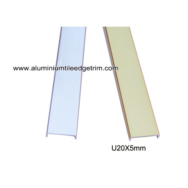 Decorative U Shaped Aluminum Trim / Channel / Brace / Splint For Tile Separation