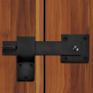 Single-side Bracket Heavy Duty Black Double Gate Latch Lock for Barn Door