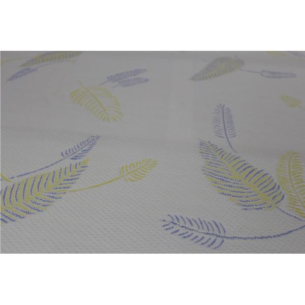 RoHS Anti Tear Polyester Jacquard Mattress Fabric With Leaf Pattern