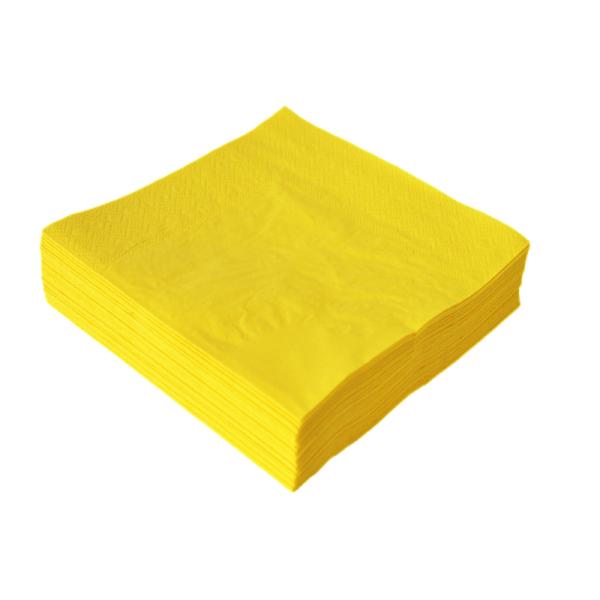 100 Count 2Ply Paper Beverage Napkins Sunshine Yellow Color