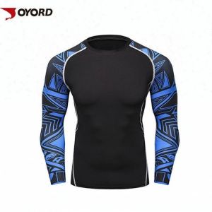 Diving Custom Rash Guard Long Sleeve Quick Dry Nylon Polyester Fabric Material