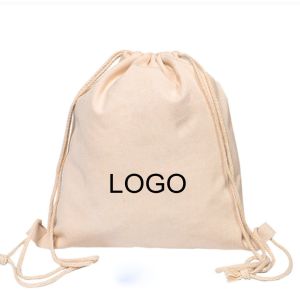 China Customized Logo Drawstring Cotton Rope Drawstring Sport Bag For Clothing on sale