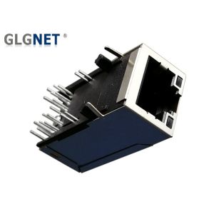 Right Angle Female POE RJ45 Connector 1 X 1 Port IEEE 802.3u Standards