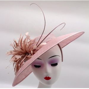 1 Color Print Method Christmas Party Decoration Sinamay Feather Fascinator Hat