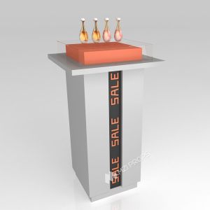 Cheap GDR05-JC04 Retail Display Rack with Laminated Board and Orange Acrylic Assembled Box for Luxury Retail for sale