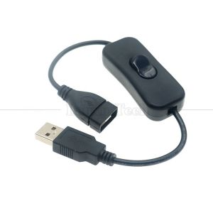 Power ON OFF Controller Male to Female USB 2.0 Type A Switch Cable for Raspberry