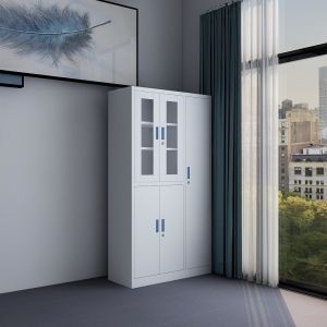 Modern Design Glass Door Filing Cabinet Metal Clothes Locker