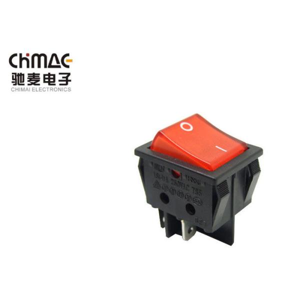 Quality KCD4  Electrical Rocker Switches Single Wide 16A Copper Silver Plating With Light wholesale