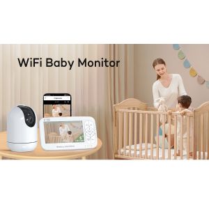 1080P WiFi Baby Monitor with 360° Pan-Tilt and 5000mAh Battery