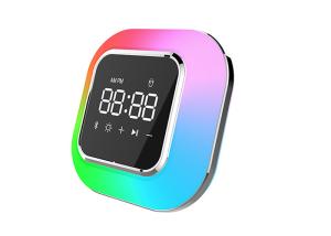 Cheap Touch Bluetooth Speaker Alarm Clock With LED Night Lamp 3600mah Battery Capacity for sale