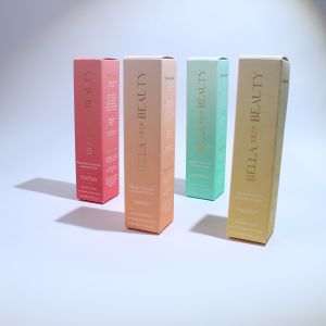 Custom Folding Carton Makeup Box Packaging For lotion bottle With Textured