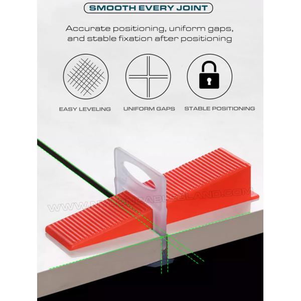 Plastic Tile Leveling Clip 1.5mm (1/16") with Plier & Wedge, 500 pcs/bag, fit for 3-12mm Tile Thickness