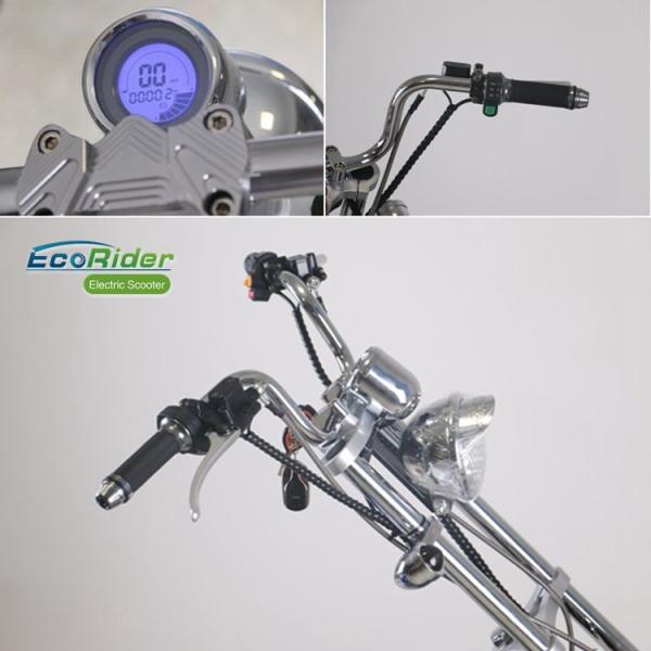 EcoRider 1000W 60V 10ah Big solid tire Two Wheel Electric Motorcycle Scooter Citycoco With front lamp and speedmeter