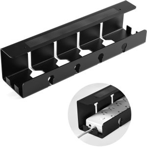 China Super Heavy Duty Desk Cable Organizer 10*40*10cm ISO9001 Rohs CE No Drill Steel Cable Tray on sale