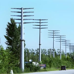 450Mpa 110KV Multiple Circuits 20M-35M Galvanized Steel Pole for Power Transmission and Erections of Wires
