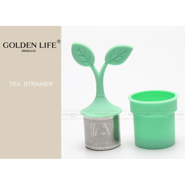 Quality Drip Tray Stainless Steel Fine Mesh Tea Cup Strainers With BPA Free Silicone Lid wholesale